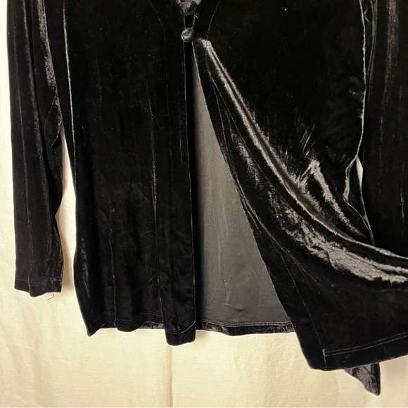 Vintage Black Velvet Cardigan, Large - Picture 4 of 5